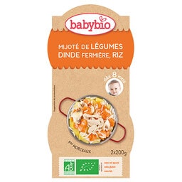 Repas | Légumes Dinde Riz | 8M | Bio