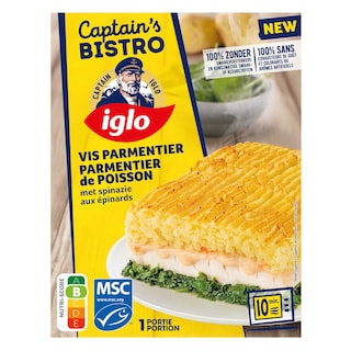 Iglo | Captain Bistro | Parmentier | Poisson | Epinards 