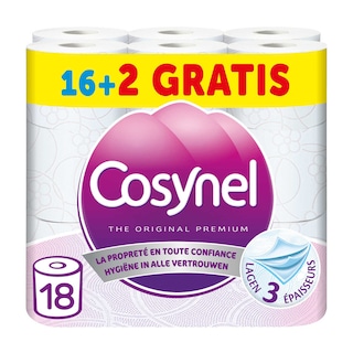 Cosynel | Papier Toilette | Rose | 16+2 Gratuit | Eco 