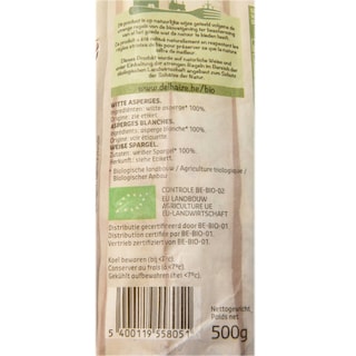 Delhaize | Bio | Asperges blanches |22+ | Bio 