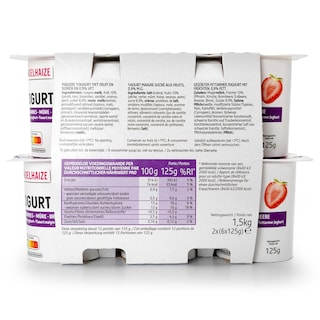 Delhaize | Yoghurt | Gesuikerd | Mager | Fruit 12 x 125 gr