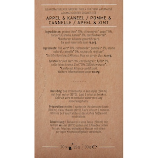 Delhaize | Thee | Groen | Appel | Kaneel | Zakjes 30 gr