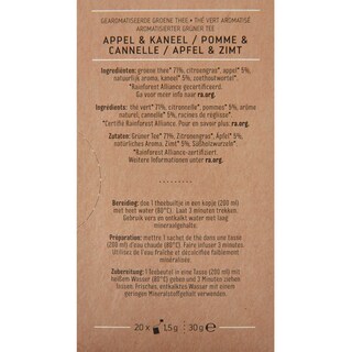 Delhaize | Thee | Groen | Appel | Kaneel | Zakjes 30 gr