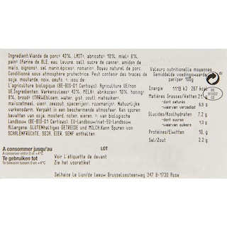 Delhaize | Bio | Witte pens | Abrikoos | Bio 