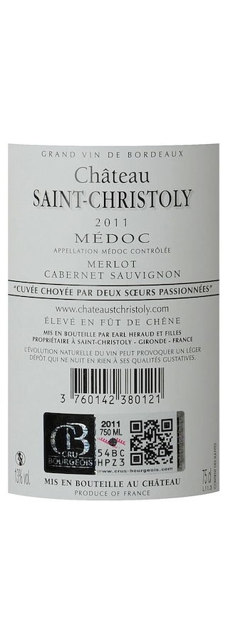 France - Frankrijk | Bordeaux Medoc Cru Bourgeois | Château Saint Christoly 2011 Rouge 