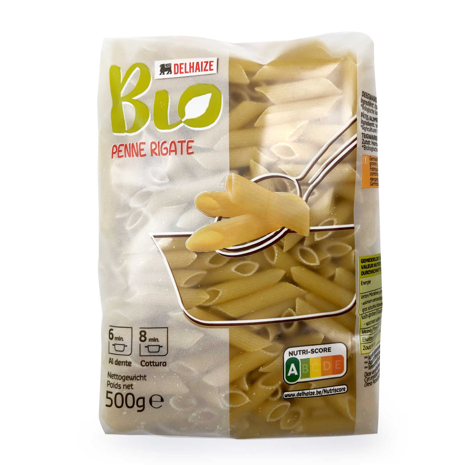 Delhaize, Bio, Pâtes, Penne, Complet, Bio, 500 gr