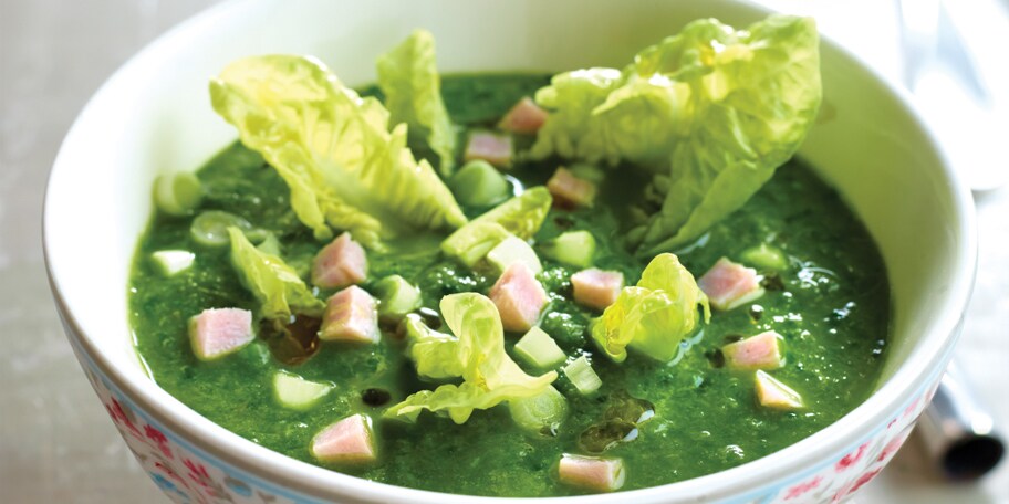 Soupe d’asperges aux dés de jambon