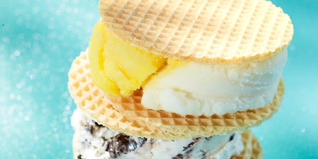 Gaufre glace de couleur