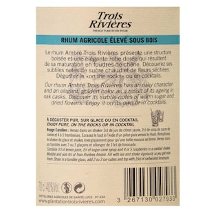 Trois Rivières | Ambré | 40% alc. | Rhum de plantation français 