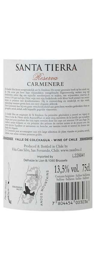 Chili | Colchagua Valley | Santa Tierra Reserva Carmenere Rood 
