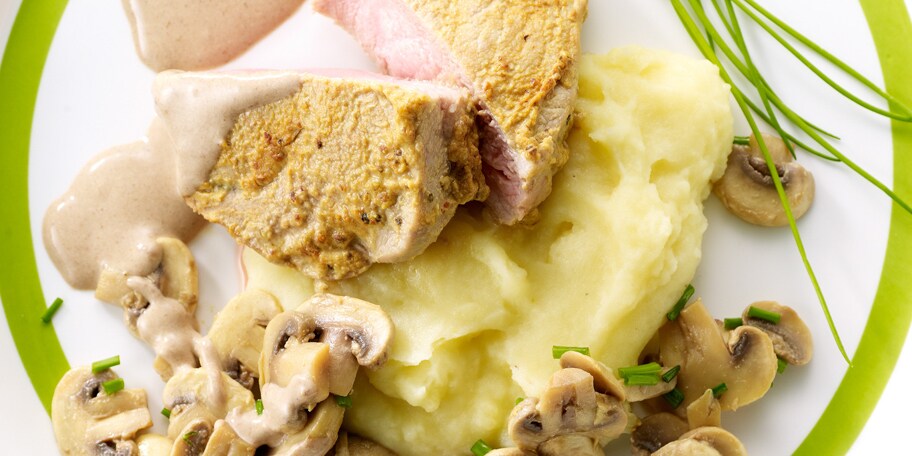 Dunne kalfslapjes in mosterdkorstje