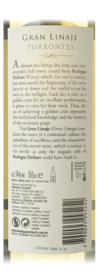 Argentina | ETCHART | GRAN LINAJE TORRONTES 2010 WIT 