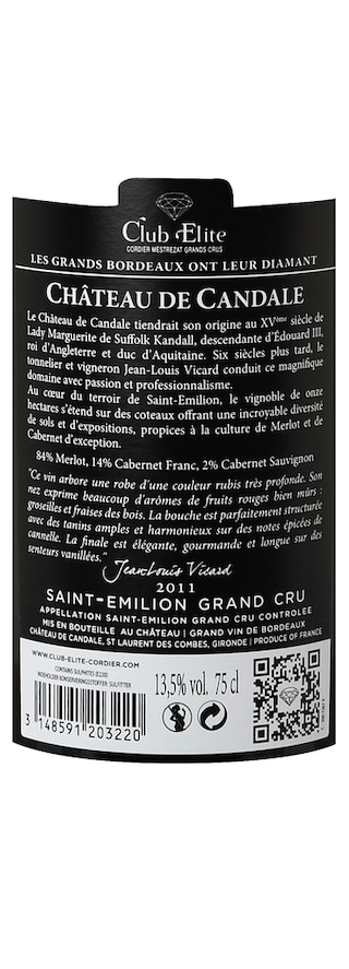 FR BORDEAUX SAINT EMILION GC | Château de Candale 2012 | Houten Kist 