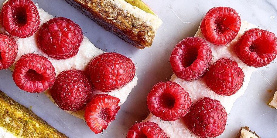 Granolareep met mascarponecrème en frambozen