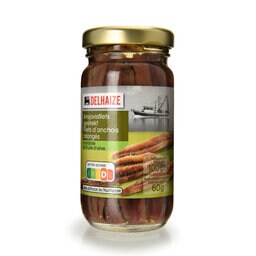 Delhaize | Ansjovis | Reepjes | Gestrekt | Olijfolie 60 gr