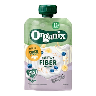Organix | Knijpzak | Fiber Banaan Bosbes | 12M | Bio 