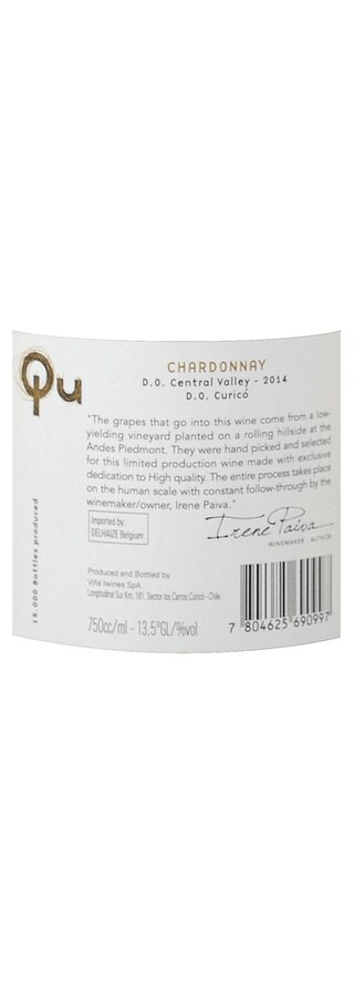 Chili | Curico Valley | Qu Chardonnay 2014 