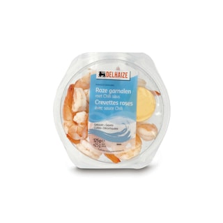 Delhaize | Crevettes roses|Cuits-décortiquée|Sauce chili 