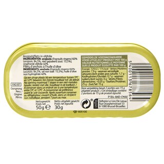 Delhaize | Ansjovis | Reepjes | Olijfolie 