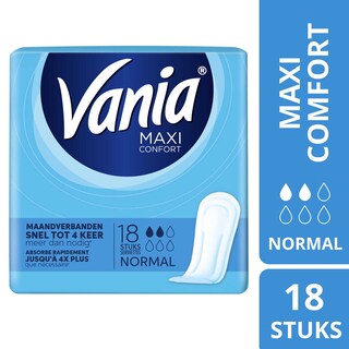 Vania | Serviettes hygiéniques|Maxi confort|Normal 18 pc
