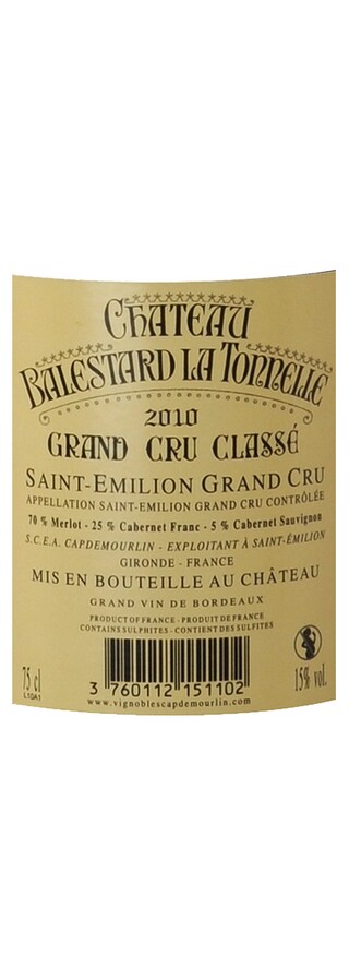 FR BORDEAUX SAINT EMILION | Château Balestard la Tonnelle 2010 