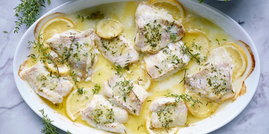 Sébaste au four au beurre d’ail