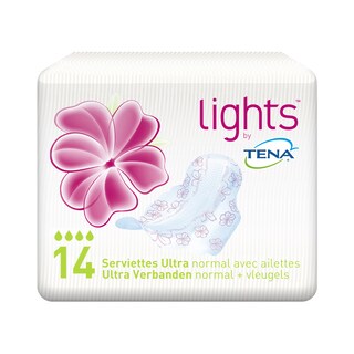 Tena | Lights | Serviettes | Ultra Normal | Wings 