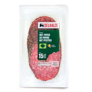 Delhaize | Salami au poivre | Tranches 