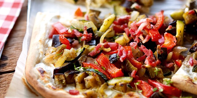 Flammekueche aux légumes du Sud