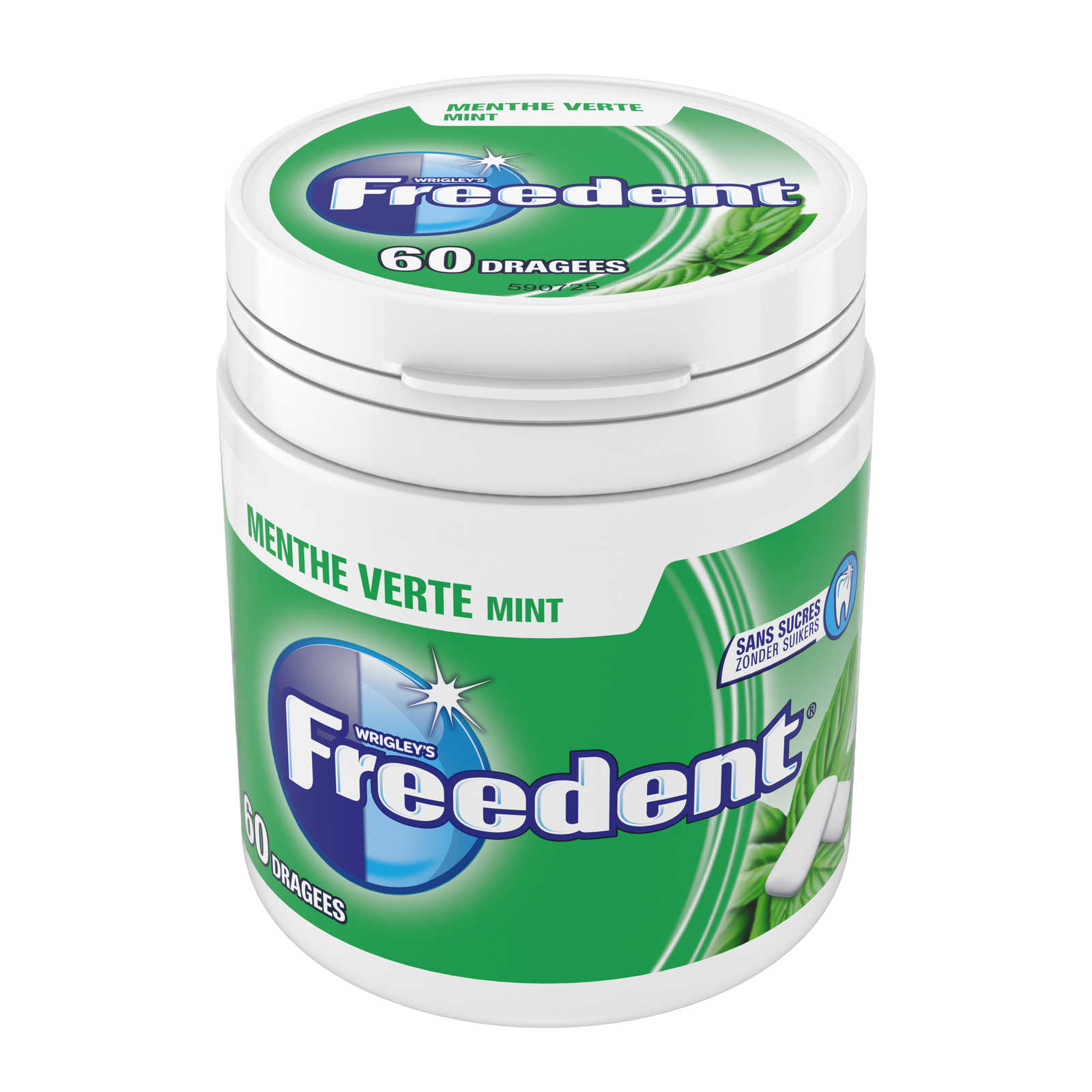 Chewing-gum sans sucres Menthe Verte FREEDENT : la boite de 60