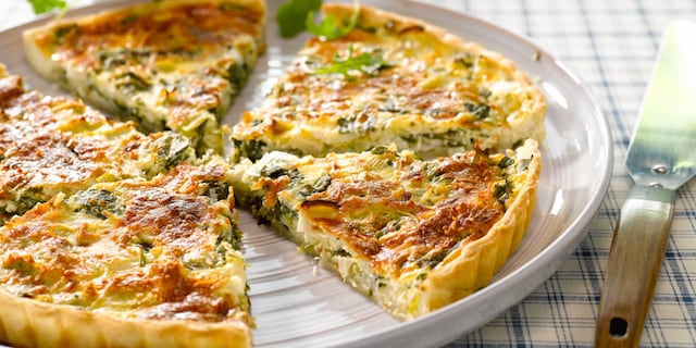 Quiche met raketsla en ricotta