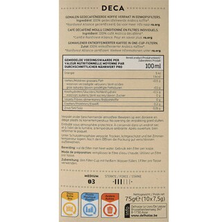Delhaize | Café | Décaféiné | Filtres 75 gr