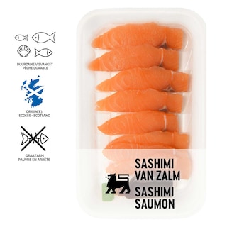 Delhaize | Sashimi van zalm | Schotse | Kant en klaar 