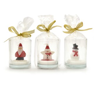 Delhaize | Home | Bougie en verre | bonhomme de neige/Santa 