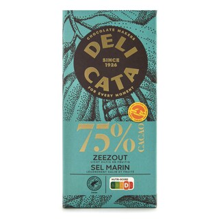 Delicata | Chocolade | Extra puur 75% | met zeezout 100 gr