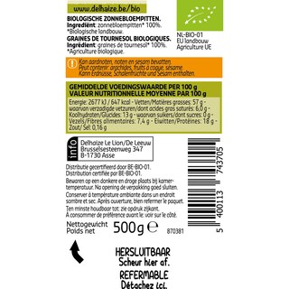 Delhaize | Bio | Zonnebloempitten | Bio 