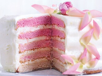 Pink rainbow cake