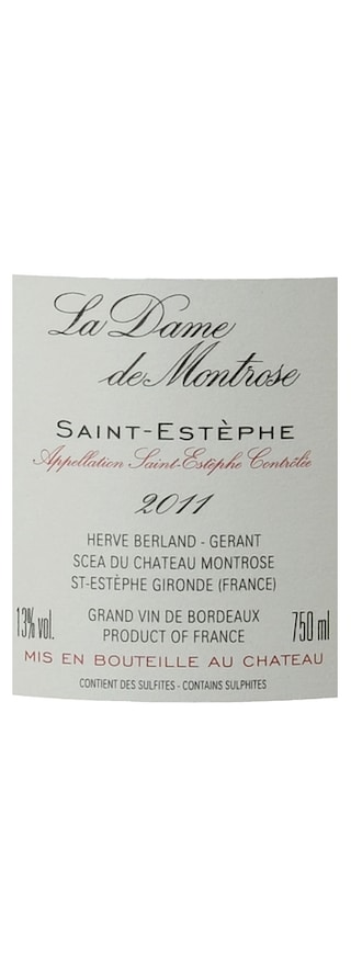FR BORDEAUX SAINT ESTEPHE | CHATEAU DAME DE MONTROSE 2011 