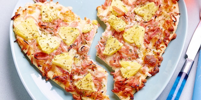 Pizza hawaï en forme de cœur