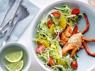 Kreeft met gemarineerde venkel, sinaasappel en dille