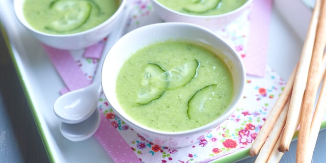 Gaspacho concombre-pomme verte