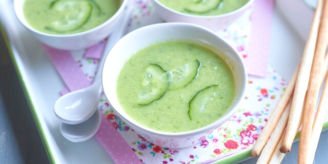 Gaspacho concombre-pomme verte
