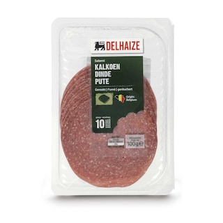 Delhaize | Kalkoensalami | Sneden 