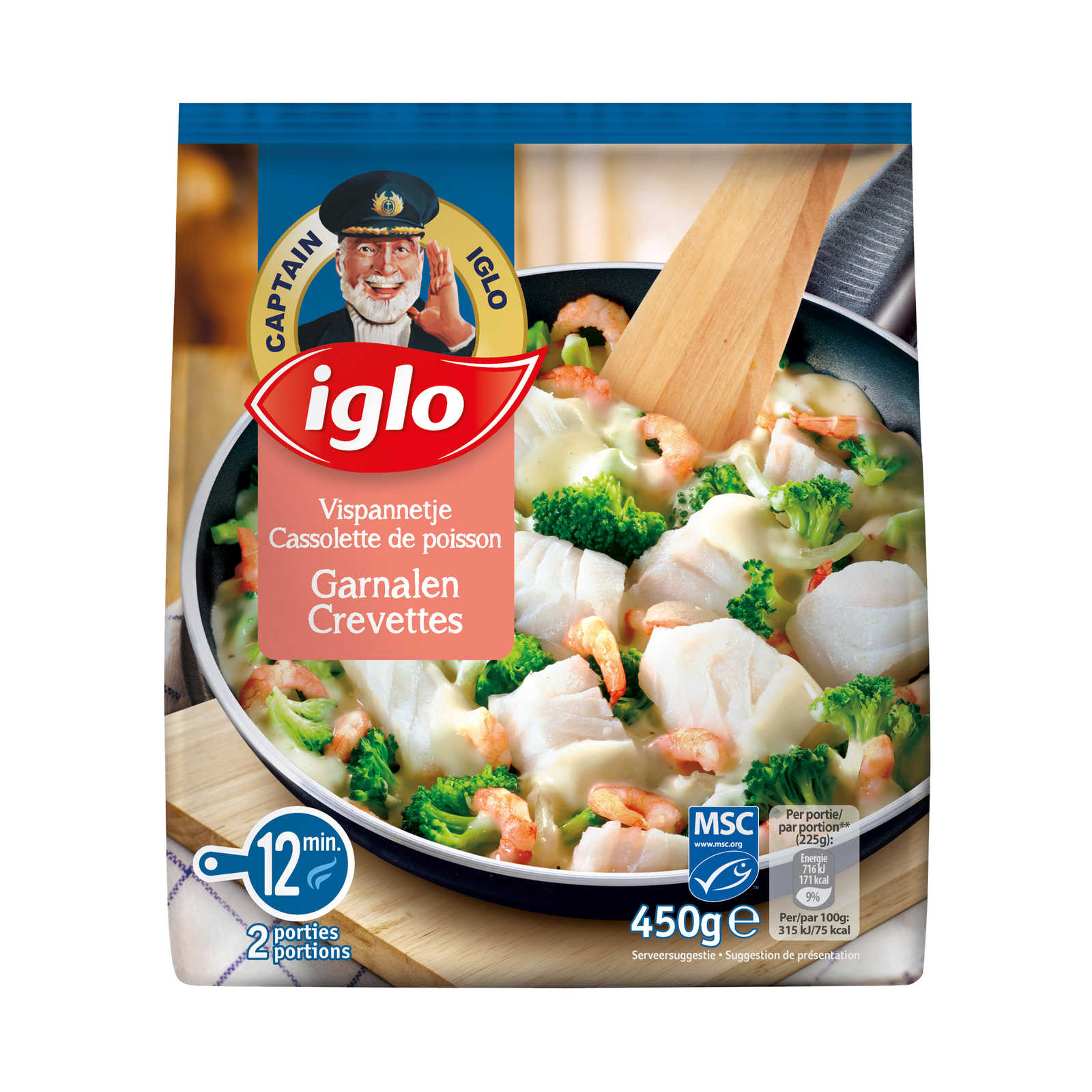 Iglo Vispannetje Garnalen 450 Gr Delhaize