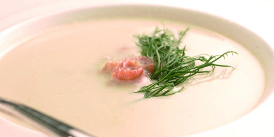 Velouté de crevettes grises au fenouil
