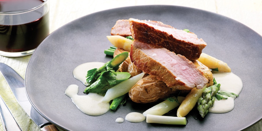 Escalopes de veau aux asperges à la crème fraîche