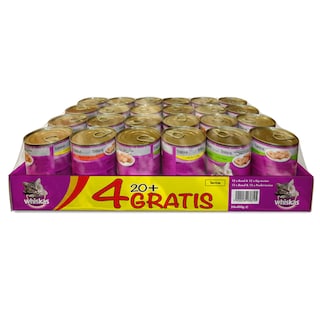 Whiskas | Aliment chat | Terrine | Boeuf Poulet | 20+4 