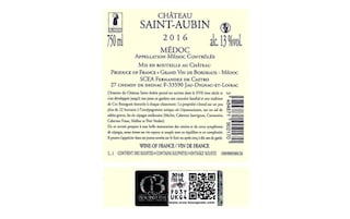 France - Frankrijk | Bordeaux - Médoc | Château Saint Aubin 2016 