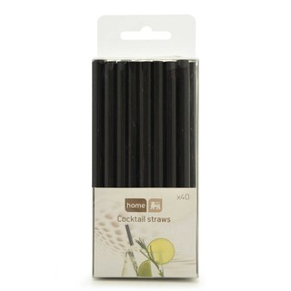 Delhaize | Home | Pailles flexible | Noir | 40pc | 12cm 