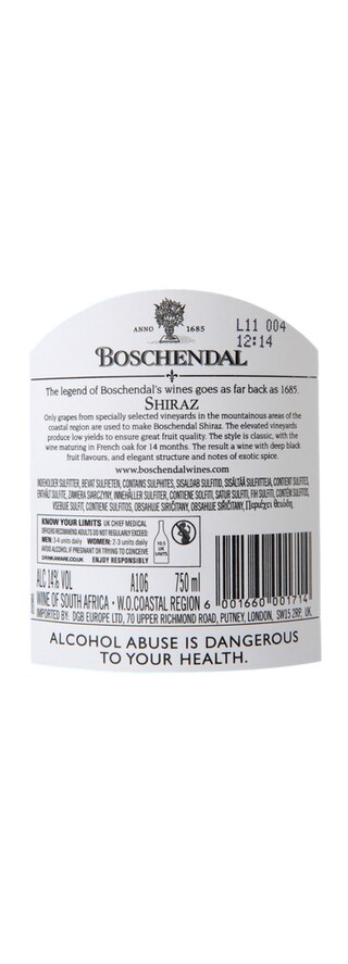 South Africa | Coastal Region | Boschendal 1685 Shiraz 2009 